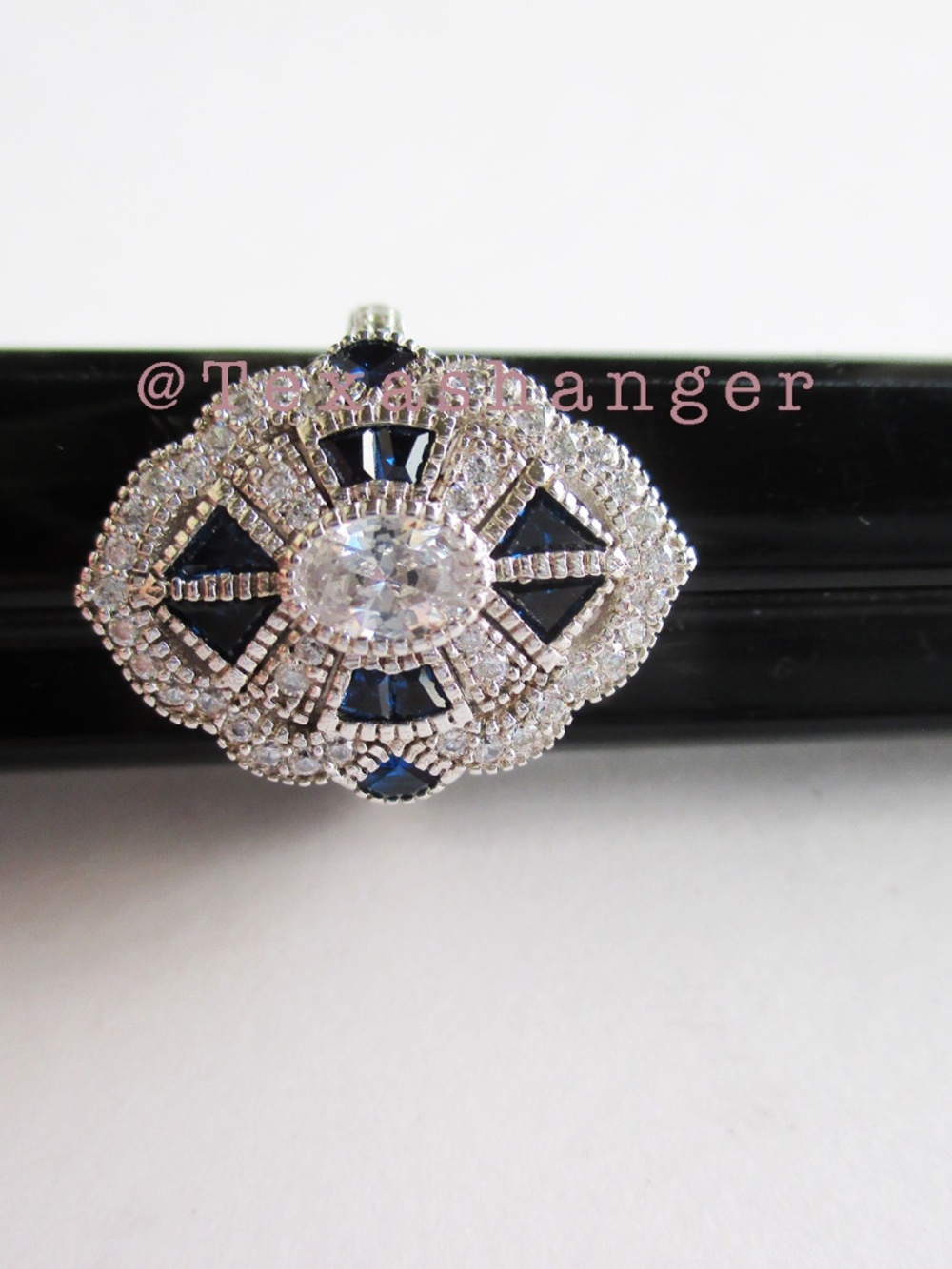 Contessa di Capri Sterling Silver Blue Spinel Ring Size 7 NIB